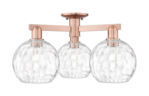 Arcadia Three Light Semi-Flush Mount in Antique Copper (405|716-3F-AC-G1215-8)