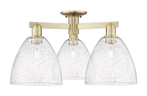 Arcadia Three Light Semi-Flush Mount in Antique Brass (405|716-3F-AB-GBD-94)