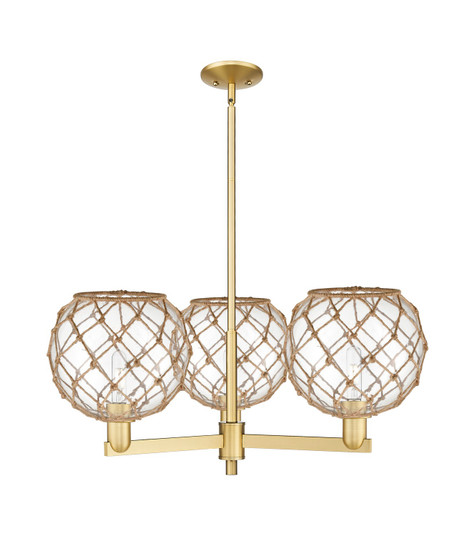 Arcadia Three Light Pendant in Satin Gold (405|716-3CR-SG-G122-10RB)