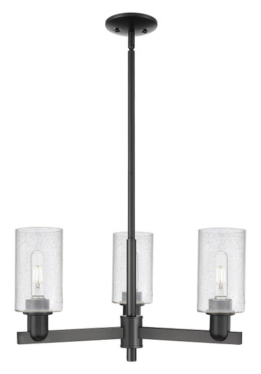 Arcadia Three Light Pendant in Matte Black (405|716-3CR-BK-G804)