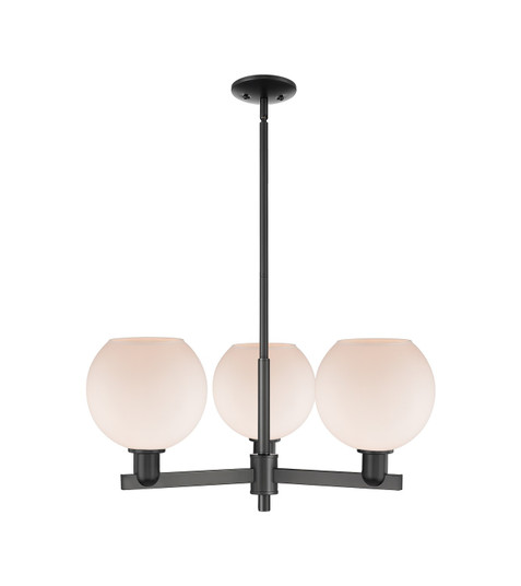 Arcadia Three Light Pendant in Matte Black (405|716-3CR-BK-G121-8)