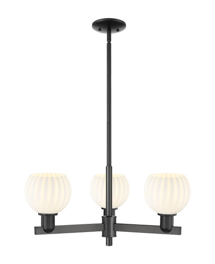 Arcadia Three Light Pendant in Matte Black (405|716-3CR-BK-G1217-6WV)
