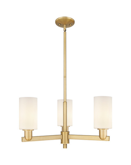 Arcadia Three Light Pendant in Brushed Brass (405|716-3CR-BB-G801)