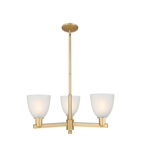 Arcadia Three Light Pendant in Brushed Brass (405|716-3CR-BB-G381)