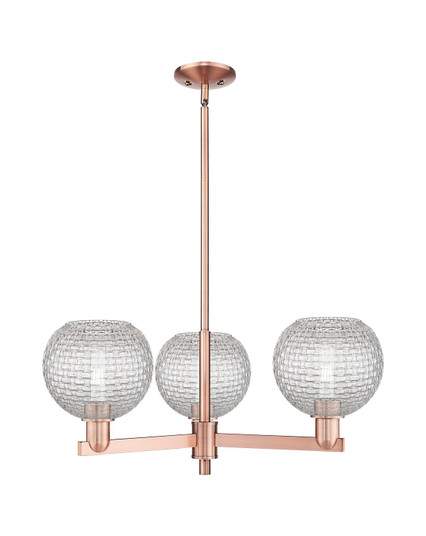 Arcadia Three Light Pendant in Antique Copper (405|716-3CR-AC-G122C-8CL)