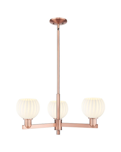 Arcadia Three Light Pendant in Antique Copper (405|716-3CR-AC-G1217-6WV)