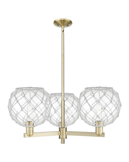 Arcadia Three Light Pendant in Antique Brass (405|716-3CR-AB-G122-10RW)