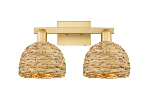 Arcadia Two Light Bath Vanity in Satin Gold (405|716-2W-SG-RBD-8-NAT)