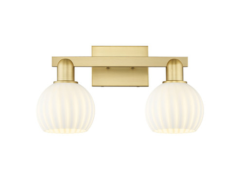 Arcadia Two Light Bath Vanity in Satin Gold (405|716-2W-SG-G1217-6WV)