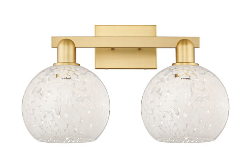 Arcadia Two Light Bath Vanity in Satin Gold (405|716-2W-SG-G1216-8WM)