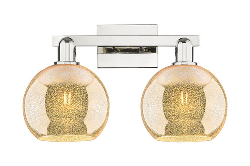 Arcadia Two Light Bath Vanity in Polished Nickel (405|716-2W-PN-G128-8)