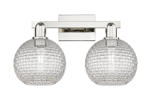 Arcadia Two Light Bath Vanity in Polished Nickel (405|716-2W-PN-G122C-8CL)