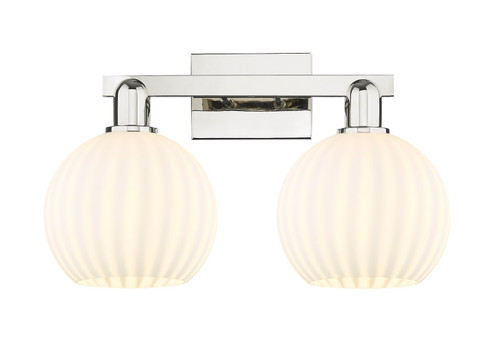 Arcadia Two Light Bath Vanity in Polished Nickel (405|716-2W-PN-G1217-8WV)