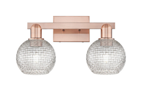 Arcadia Two Light Bath Vanity in Antique Copper (405|716-2W-AC-G122C-6CL)