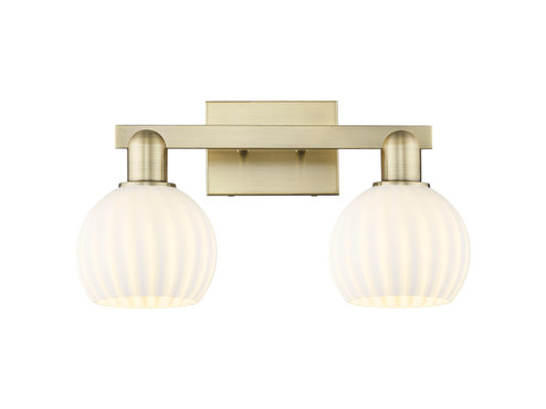 Arcadia Two Light Bath Vanity in Antique Brass (405|716-2W-AB-G1217-6WV)
