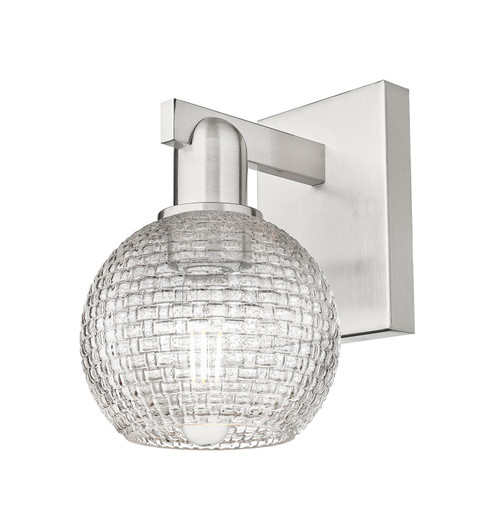 Arcadia One Light Wall Sconce in Brushed Satin Nickel (405|716-1W-SN-G122C-6CL)