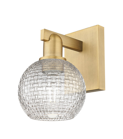 Arcadia One Light Wall Sconce in Brushed Brass (405|716-1W-BB-G122C-6CL)