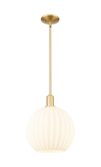 Arcadia One Light Mini Pendant in Satin Gold (405|716-1S-SG-G1217-12WV)