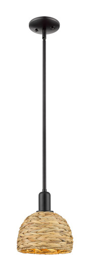 Arcadia One Light Mini Pendant in Matte Black (405|716-1S-BK-RBD-8-NAT)