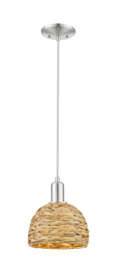 Arcadia One Light Mini Pendant in Satin Nickel (405|716-1P-SN-RBD-8-NAT)
