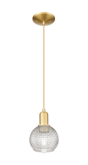 Arcadia One Light Mini Pendant in Satin Gold (405|716-1P-SG-G122C-6CL)