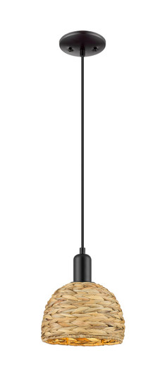 Arcadia One Light Mini Pendant in Matte Black (405|716-1P-BK-RBD-8-NAT)