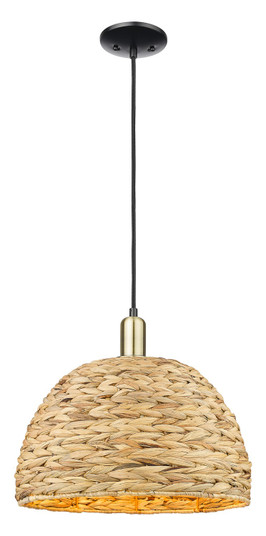 Arcadia One Light Mini Pendant in Black Antique Brass (405|716-1P-BAB-RBD-16-NAT)