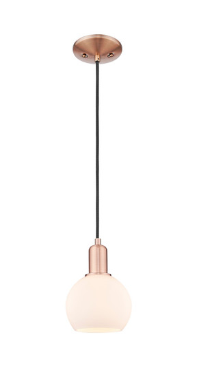 Arcadia One Light Mini Pendant in Antique Copper (405|716-1P-AC-G121-6)