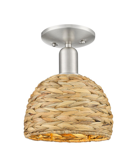 Arcadia One Light Semi-Flush Mount in Satin Nickel (405|716-1C-SN-RBD-8-NAT)