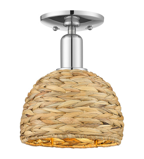 Arcadia One Light Semi-Flush Mount in Polished Chrome (405|716-1C-PC-RBD-8-NAT)