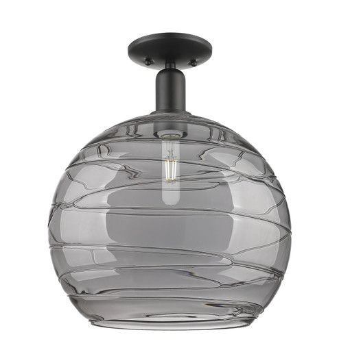 Arcadia One Light Semi-Flush Mount in Matte Black (405|716-1C-BK-G1213-14SM)