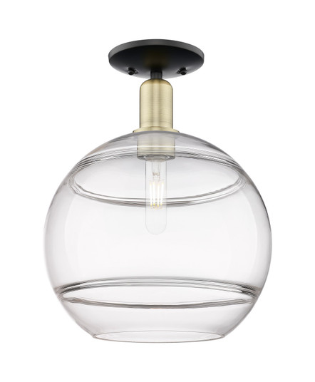Arcadia One Light Semi-Flush Mount in Black Antique Brass (405|716-1C-BAB-G556-12CL)