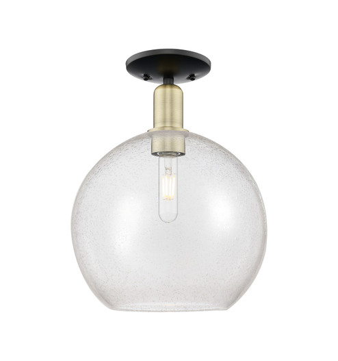 Arcadia One Light Semi-Flush Mount in Black Antique Brass (405|716-1C-BAB-G124-12)