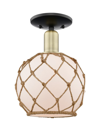 Arcadia One Light Semi-Flush Mount in Black Antique Brass (405|716-1C-BAB-G121-8RB)