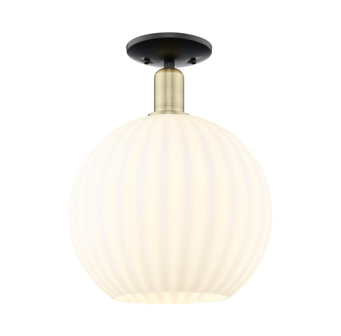 Arcadia One Light Semi-Flush Mount in Black Antique Brass (405|716-1C-BAB-G1217-12WV)