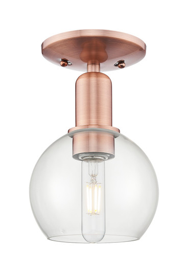 Arcadia One Light Semi-Flush Mount in Antique Copper (405|716-1C-AC-G122-6)