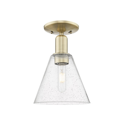 Arcadia One Light Semi-Flush Mount in Antique Brass (405|716-1C-AB-GBC-84)