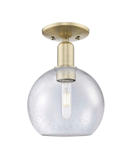 Arcadia One Light Semi-Flush Mount in Antique Brass (405|716-1C-AB-G124-8)