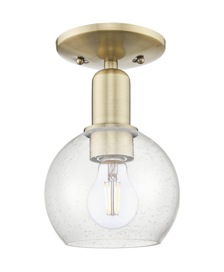 Arcadia One Light Semi-Flush Mount in Antique Brass (405|716-1C-AB-G124-6)