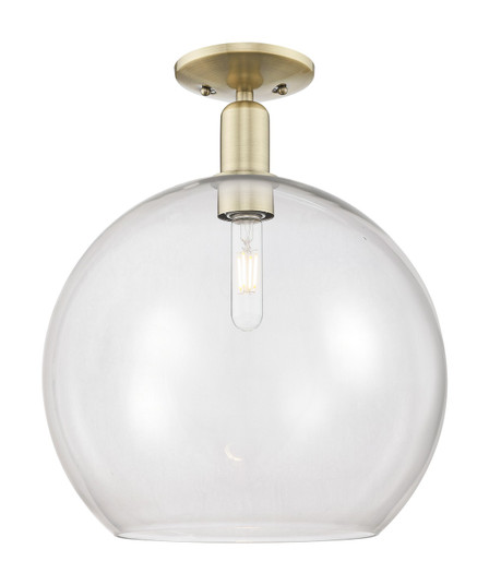 Arcadia One Light Semi-Flush Mount in Antique Brass (405|716-1C-AB-G122-14)