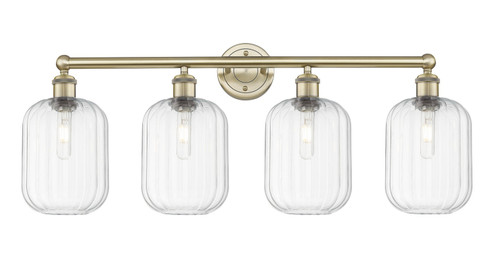 Edison Four Light Bath Vanity in Antique Brass (405|616-4W-AB-G460-7CL)