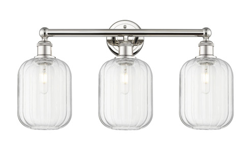 Edison Three Light Bath Vanity in Polished Nickel (405|616-3W-PN-G460-7CL)