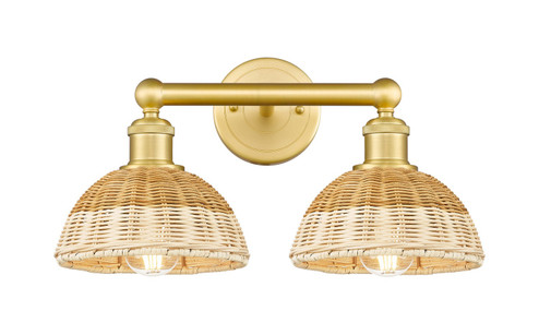 Edison Two Light Bath Vanity in Satin Gold (405|616-2W-SG-NBD2-75-NAT)