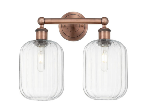 Edison Two Light Bath Vanity in Antique Copper (405|616-2W-AC-G460-7CL)