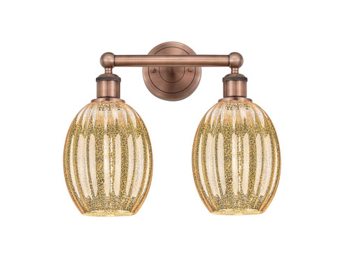 Edison Two Light Bath Vanity in Antique Copper (405|616-2W-AC-G459-6ME)