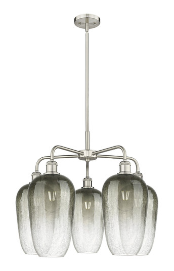Ballston Five Light Chandelier in Satin Nickel (405|516-5CR-SN-G484-7SL)