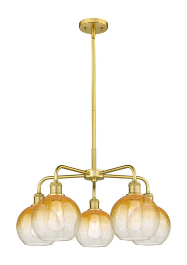 Ballston Five Light Chandelier in Satin Gold (405|516-5CR-SG-G483-8AM)