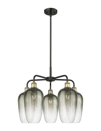 Ballston Five Light Chandelier in Black Antique Brass (405|516-5CR-BAB-G484-7SL)
