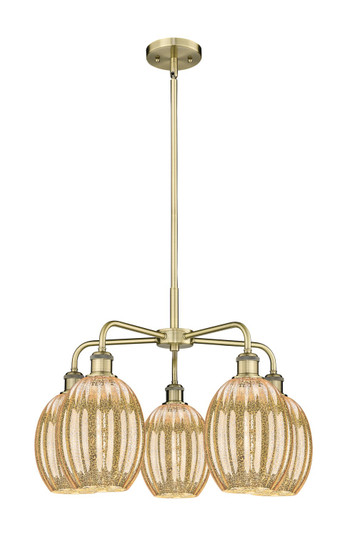 Ballston Five Light Chandelier in Antique Brass (405|516-5CR-AB-G459-6ME)