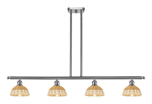 Ballston Four Light Island Pendant in Brushed Satin Nickel (405|516-4I-SN-NBD2-75-NAT)